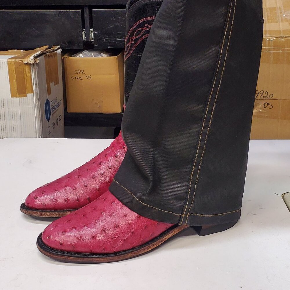Justin Women's 5.5B Raspberry Hot Pink Ropers - Picture 6 of 7